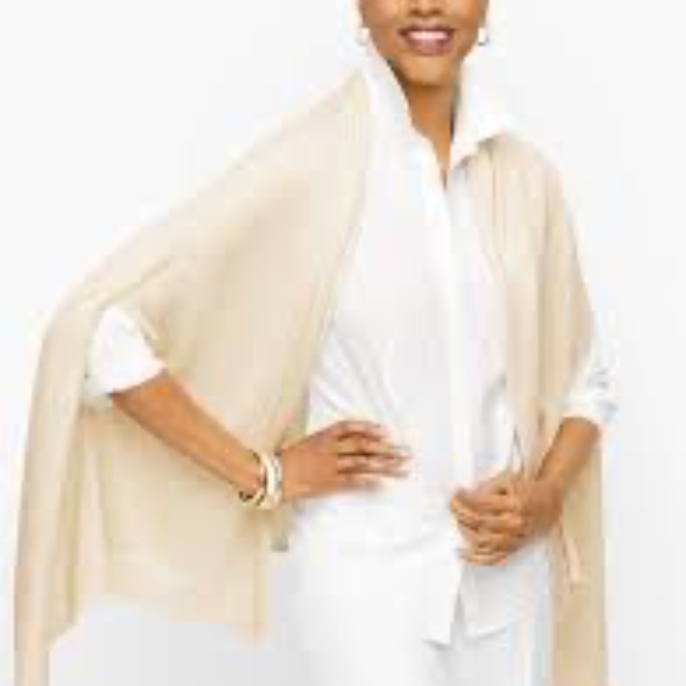 Talbots Linen Lurex Ruana